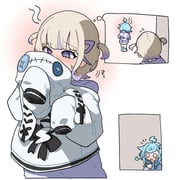 mizumiya_su mizumiya_su_(1st_costume) todoroki_hajime todoroki_hajime_(1st_costume) (hololive hololive_dev_is) drawn by torii_yukimasa