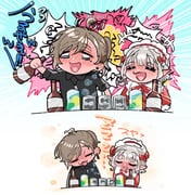 elu_(8th_costume)_(nijisanji) elu_(nijisanji) kanae_(14th_costume)_(nijisanji) kanae_(nijisanji) (nijisanji) drawn by mochizuki_(kb44612)