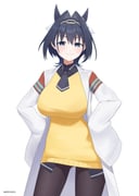 agnes_tachyon_(tach-nology)_(umamusume) agnes_tachyon_(umamusume) ouro_kronii (hololive hololive_english umamusume) drawn by gototo_touma