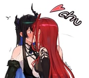 elizabeth_rose_bloodflame nerissa_ravencroft (hololive hololive_english) drawn by lilac_alien