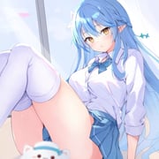 yukihana_lamy yukimin_(yukihana_lamy) (hololive) drawn by asktyuni