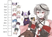 amane_kanata azki_(hololive) hakui_koyori hoshimachi_suisei kazama_iroha la+_darknesss la+_darknesss_(1st_costume) murasaki_shion omaru_polka rindo_chihaya sakamata_chloe sakamata_chloe_(1st_costume) takane_lui todoroki_hajime (hololive hololive_dev_is) drawn by tora_(nanamiiill)