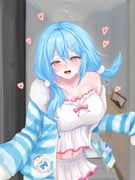 yukihana_lamy yukihana_lamy_(roomwear) (hololive) drawn by makocha_(sw_yti)