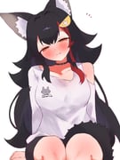 ookami_mio ookami_mio_(hoodie) (hololive) drawn by tepenchi