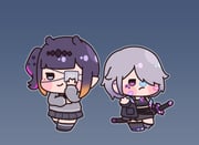 koseki_bijou koseki_bijou_(casual) ninomae_ina'nis ninomae_ina'nis_(school_uniform) (hololive hololive_english) drawn by lienliensn