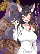 hatotaurus_(ookami_mio) ookami_mio ookami_mio_(hoodie) (hololive) drawn by fumitonkatsu