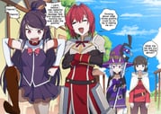 ange_katrina aqua_(konosuba) darkness_(konosuba) gundou_mirei megumin rindou_mikoto satou_kazuma suzuka_utako (kono_subarashii_sekai_ni_shukufuku_wo! nijisanji) drawn by 53c_(ray_cordova) deroops