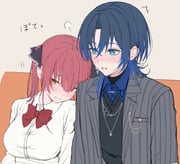 hiodoshi_ao hiodoshi_ao_(1st_costume) houshou_marine (hololive hololive_dev_is) drawn by mochi_jiro