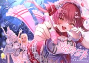 houshou_marine shiranui_flare shirogane_noel usada_pekora (hololive) drawn by hinoki_kahun0