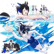 fuwawa_abyssgard kaela_kovalskia koseki_bijou mococo_abyssgard nerissa_ravencroft shiori_novella (hololive hololive_english hololive_indonesia umamusume) drawn by yomosaka