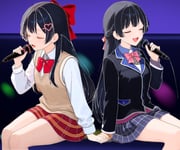 shirayuki_hina shirayuki_hina_(1st_costume) tsukino_mito tsukino_mito_(1st_costume) (nijisanji stellive) drawn by lfa_kun