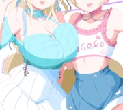 fuwawa_abyssgard fuwawa_abyssgard_(casual) mococo_abyssgard mococo_abyssgard_(casual) (hololive hololive_english) drawn by erikuukun