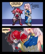 kureiji_ollie kureiji_ollie_(1st_costume) pavolia_reine pavolia_reine_(1st_costume) (hololive hololive_indonesia) drawn by zehnsuxt