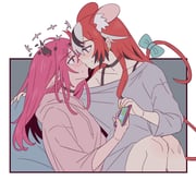 hakos_baelz irys_(hololive) (hololive hololive_english) drawn by ramphastostella