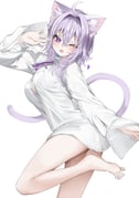 nekomata_okayu nekomata_okayu_(oversized_shirt) (hololive) drawn by kamioka_shun'ya