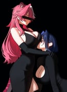 ouro_kronii raora_panthera (hololive hololive_english) drawn by mlkhimari