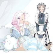 kanae_(19th_costume)_(nijisanji) kanae_(nijisanji) shiina_yuika shiina_yuika_(13th_costume) (nijisanji) drawn by okino58414377
