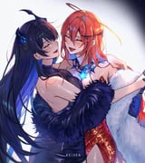 elizabeth_rose_bloodflame nerissa_ravencroft (hololive hololive_english) drawn by keisea