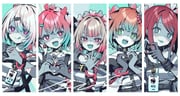 akabane_youko honma_himawari makaino_ririmu sasaki_saku shiina_yuika (nijisanji zombie_(vocaloid)) drawn by miwasiba