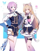 ienaga_mugi yuuhi_riri (nijisanji) drawn by kiyu5733