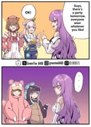 airani_iofifteen ayunda_risu godzilla moona_hoshinova slowpoke (godzilla_(series) hololive hololive_indonesia pokemon) drawn by zetsuental