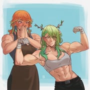 ceres_fauna takanashi_kiara (hololive hololive_english) drawn by iskaydi