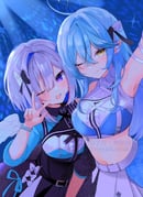 amane_kanata yukihana_lamy (hololive) drawn by replicayunikorn