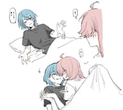 hoshimachi_suisei sakura_miko (hololive) drawn by hakurokonkami