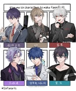 fuwa_minato fuwa_minato_(2nd_costume) kanae_(8th_costume)_(nijisanji) kanae_(nijisanji) kenmochi_touya kenmochi_touya_(1st_costume) kuzuha_(1st_costume)_(nijisanji) kuzuha_(nijisanji) leos_vincent leos_vincent_(1st_costume) mameneko_(leos_vincent) mayuzumi_kai mayuzumi_kai_(1st_costume) roto_(kanae) (nijisanji) drawn by abbitr2