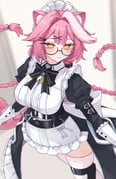 raora_panthera raora_panthera_(maid) (hololive hololive_english) drawn by magui3
