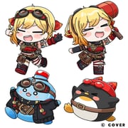 gachan_(kaela_kovalskia) kaela_kovalskia kaela_kovalskia_(4th_costume) pemaloe_(kaela_kovalskia) (hololive hololive_indonesia) drawn by mochimiko