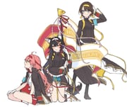 ookami_mio oozora_subaru sakura_miko (hololive) drawn by tsukino_(nakajimaseiki)