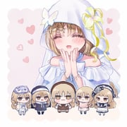 sister_claire sister_claire_(11th_costume) sister_claire_(1st_costume) sister_claire_(4th_costume) sister_claire_(7th_costume) (nijisanji) drawn by sakurazawa_(sakuracandy123)
