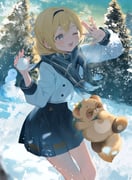 kazama_iroha kazama_iroha_(school_uniform) pokobee (hololive) drawn by ryuya