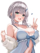 shirogane_noel shirogane_noel_(sleepwear) (hololive) drawn by yukkini6