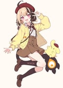 gigi_murin grem_(gigi_murin) pompompurin (hololive hololive_english sanrio) drawn by hitsukuya