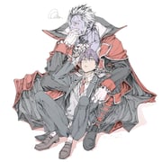 gilzaren_iii gilzaren_iii_(1st_costume) kenmochi_touya kenmochi_touya_(1st_costume) (nijisanji) drawn by hima_(nichikan)