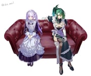 hanabatake_chaika hanabatake_chaika_(1st_costume) lize_helesta lize_helesta_(9th_costume) (nijisanji) drawn by ihama