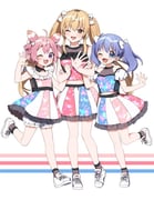 ienaga_mugi ushimi_ichigo yuuki_chihiro (nijisanji) drawn by yamabukiiro