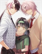 hanabatake_chaika hanabatake_chaika_(young) shiina_shii shiina_yuika shiina_yuika_(1st_costume) yorumi_rena (nijisanji) drawn by shippaiderman