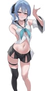 hoshimachi_suisei shirakami_fubuki shirakami_fubuki_(1st_costume) (hololive) drawn by fawny