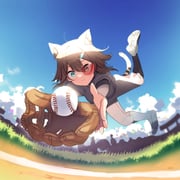 fumino_tamaki (jikkyou_powerful_pro_yakyuu nijisanji nijisanji_koshien) drawn by hitsuji_hiko_(mareep15)