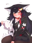 ookami_mio ookami_mio_(hoodie) (hololive) drawn by tepenchi