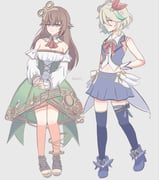 cecilia_immergreen cecilia_immergreen_(1st_costume) tokino_sora tokino_sora_(1st_costume) (hololive hololive_english) drawn by jess75