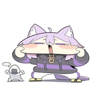 nekomata_okayu nekomata_okayu_(1st_costume) onigirya_(nekomata_okayu) (hololive) drawn by cocomayo29_(tomato)