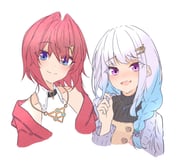 ange_katrina ange_katrina_(summer_casual) lize_helesta lize_helesta_(5th_costume) (nijisanji) drawn by nishiki_yuno