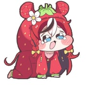 hakos_baelz hakos_baelz_(strawberry_onesie) (hololive hololive_english) drawn by cafelittle