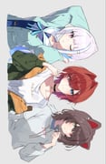 ange_katrina ange_katrina_(casual) inui_toko inui_toko_(hoodie) lize_helesta lize_helesta_(4th_costume) (nijisanji) drawn by terea236565905