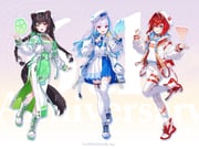 inui_toko lize_helesta sebastian_piyodore (nijisanji) drawn by nokachoco114