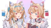 fuwawa_abyssgard fuwawa_abyssgard_(1st_costume) mococo_abyssgard mococo_abyssgard_(1st_costume) (hololive hololive_english) drawn by pyyuu